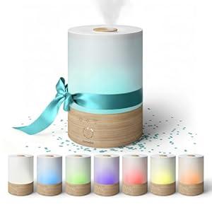 Homedics Cool Mist Ultrasonic Humidifier, 8-Colors Night Light, 0.66 Gal Top-Fill Tank, 24Hr Runtime, 3 Mist Settings, 360° Mist for 329 sq ft Rooms, Aromatherapy, Clean Tank Tech, Auto Shutoff