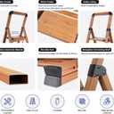 BIBKOKE Step Ladder Folding Ladders (2 Steps, Grain-pattern) | Aluminum 2-Stepladder Anti-slip Sturdy Portable Foldable Modern Step Stool for Kitchen Home Office Library, Open size: 19.9"L × 17.5"W × 33.1"H; Folded: 35"L × 17.5"W × 1.85"H