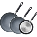 Cooks Aluminum Skillet Pan Set 3 Piece Skillet Set, Healthy Induction Cooking Pan, Stay-Cool Handle, Compatible with All Stovetops