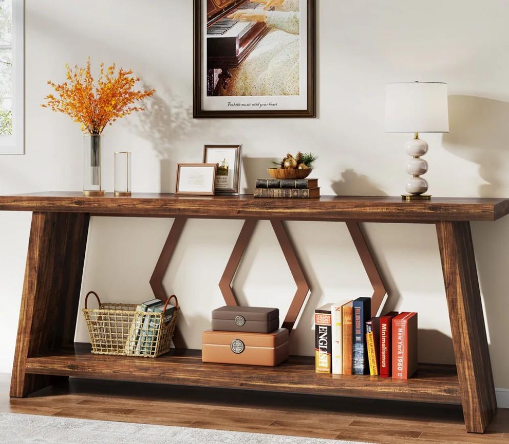70.86-Inch Console Sofa Table with Storage for Entryway Living Room