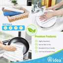 AIDEA Microfiber Kitchen Towels-8PK, Super Soft and Absorbent Dish Towels, Multi-Purpose Microfiber Kitchen Towels for Home, White/Grey, 15x25