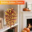 Fall Decor Artificial Flowers for Outdoor Decoration, 4Pcs Fake Hanging Flowers Mums Silk UV & Fading Resistant, Artificial Faux Plants for Home Patio Yard Garden Farmhouse Halloween