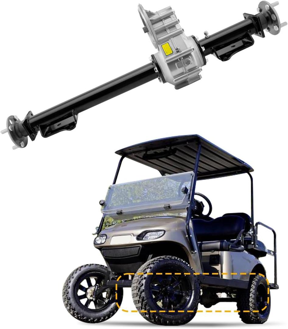 Electric Rear Axle Assembly, 12.44:1 Compatible with EZGO Golf Cart 1996-2022 TXT, 1994-1999 Medalist, 1998-2001 Workhorse 800, 2011-2012 ST Sport, 2004-2018 Cushman MPT 800, 73500G01, w/o Brake Drum
