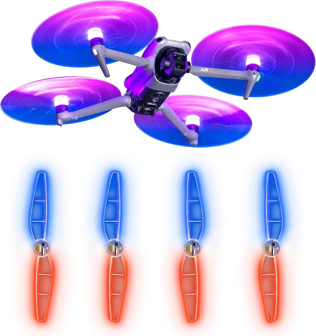 STARTRC Air 3S Propellers, LED Propellers for DJI Air 3S/Air 3 Quick-Release Low Noise Propeller with Rechargeable LED Night Flying Blades for DJI Air 3 Series Accessories(4PCS)