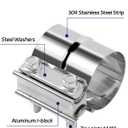 Exhaust Clamp, Stainless Steel Muffler Band Clamp, Lap Joint Band Clamp Stainless Steel for Pipes, Mufflers, Catalytic Converters (4, 3 inch)