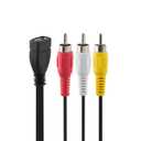 Herfair USB to RCA Adapter Cable USB 2.0 A Female to 3 RCA Male AV Composite Cord Red White Audio Yellow Video Cable for DVDs, Digital Cameras, Camcorder Connecting TV/PC/Computer (5FT)