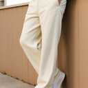 Heyfanee Mens Corduroy Casual Pants Relaxed Fit Trousers for Men with Belt Loops (36, Light Khaki)