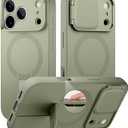 SURITCH for iPhone 17 Pro Case with Camera Control Cover, Camera Cover and Adjustable Kickstand, Compatible with MagSafe, Shockproof Bumper Protective Cases 6.3 Inch, Green