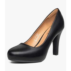 Trary Women's Heels for Women, Black Heels White Heels Brown Heels Nude Heels, Low Platform Heels, IN3.2 High Heel Closed Round Toe Pumps Dress Office Wedding Shoes for Women Size 9