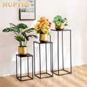 Nuptio Black Vase Plant Stand - 3 Pcs Tall Flower Vases for Wedding Birthday Party Centrepieces - Metal Column Display Table Rack Indoor Corner Flower Stand for Living Room Decor(15.7/23.6/31.5in)