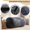 6 ft Bean Bag Chair Cover Only (No Filler) Washable Giant Bean Bag Cover Replacement for Reading Chair or Lounger, Charcoal