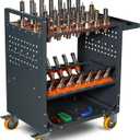 CAT50/CAT40 Grey CNC Tool Storage Cart Movable Wheeled CNC Tool Manager Machining Center Service Cart (CAT/BT30-50CAP)