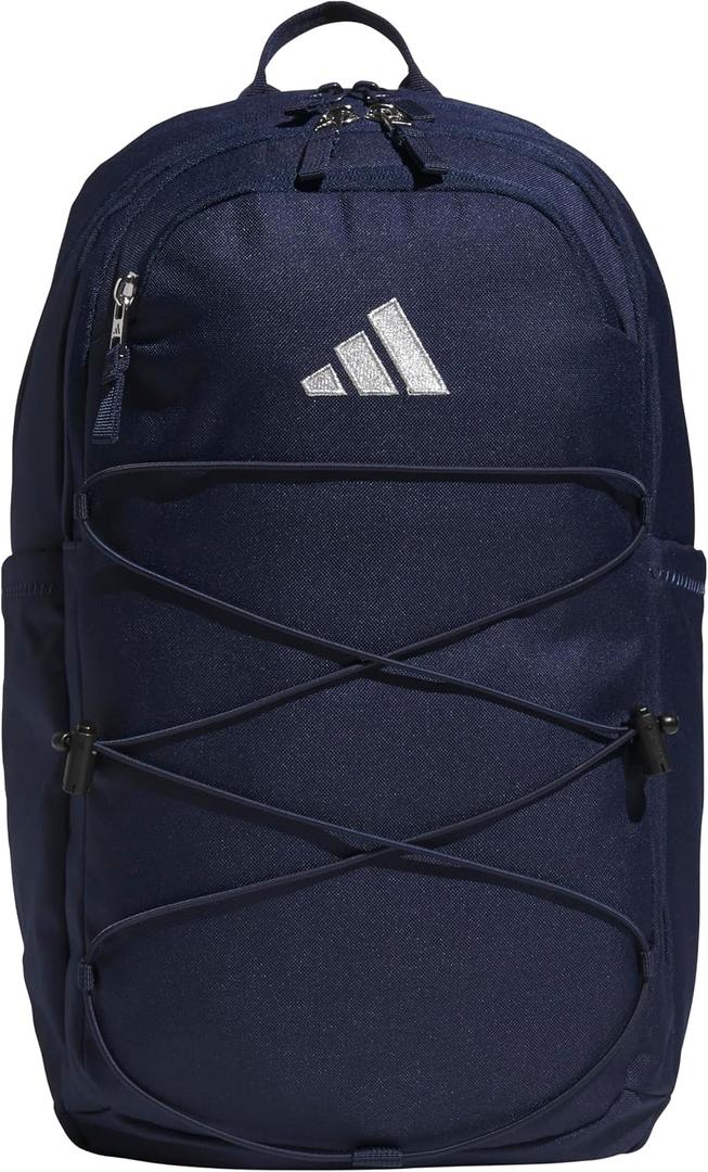 Adidas Amplifier School Backpack 27L Optional Bungee, Padded 16-In. Laptop Sleeve, Holds Books + Laptop, Carries Comfortably, School Gym 