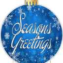 Large Blue Seasons Greetings Ornament Christmas Classic Yard Sign for Home Decor and Lawn Decoration With Stakes, Merry Christmas Sign