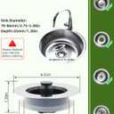 Universal 2PCS Kitchen Sink Strainer Stopper Combo, 3 in 1 Pop Up Kitchen Sink Stopper with Chrome Stainless Steel Wraped Shell for US Standard 3-1/2 inch Drain Filter, Anti-Clog