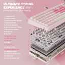 YUNZII B75 PRO Wireless Mechanical Keyboard,75% Layout with Knob,Hot Swap Gasket Custom Structure,Creamy Pre-lubed Switches,RGB Backlit,Bluetooth/Type-C/2.4G for Win/Mac(Milk Switch,Pink)