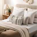 Kevin Textile Spring 12x24 Inch Lumbar Throw Pillow Cover 1 Pack Boho Decorative Soft Chenille Thread Woven Tufted Textured Rectangle Cushion Case Accent for Living Room Couch Sofa Bed, Grey