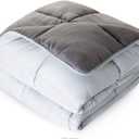 Linenspa Down Alternative Comforter, Stone/Charcoal, Oversized Queen