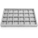 STYLIFING Jewelry Organizer Tray 24 Grids, Jewelry Display Case Stackable Velvet Jewelry Tray Ring Earring Necklace Storage Holder for Women,Grey