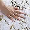 QJHOMO Marble Bathroom Rug White and Gold Decor Bathroom Rugs Non Slip Bath Mat Super Absorbent Microfiber Plush Bathmat Machine Washable Floor Carpet for Tub, Shower, Bedroom 16"x24", White and Gold