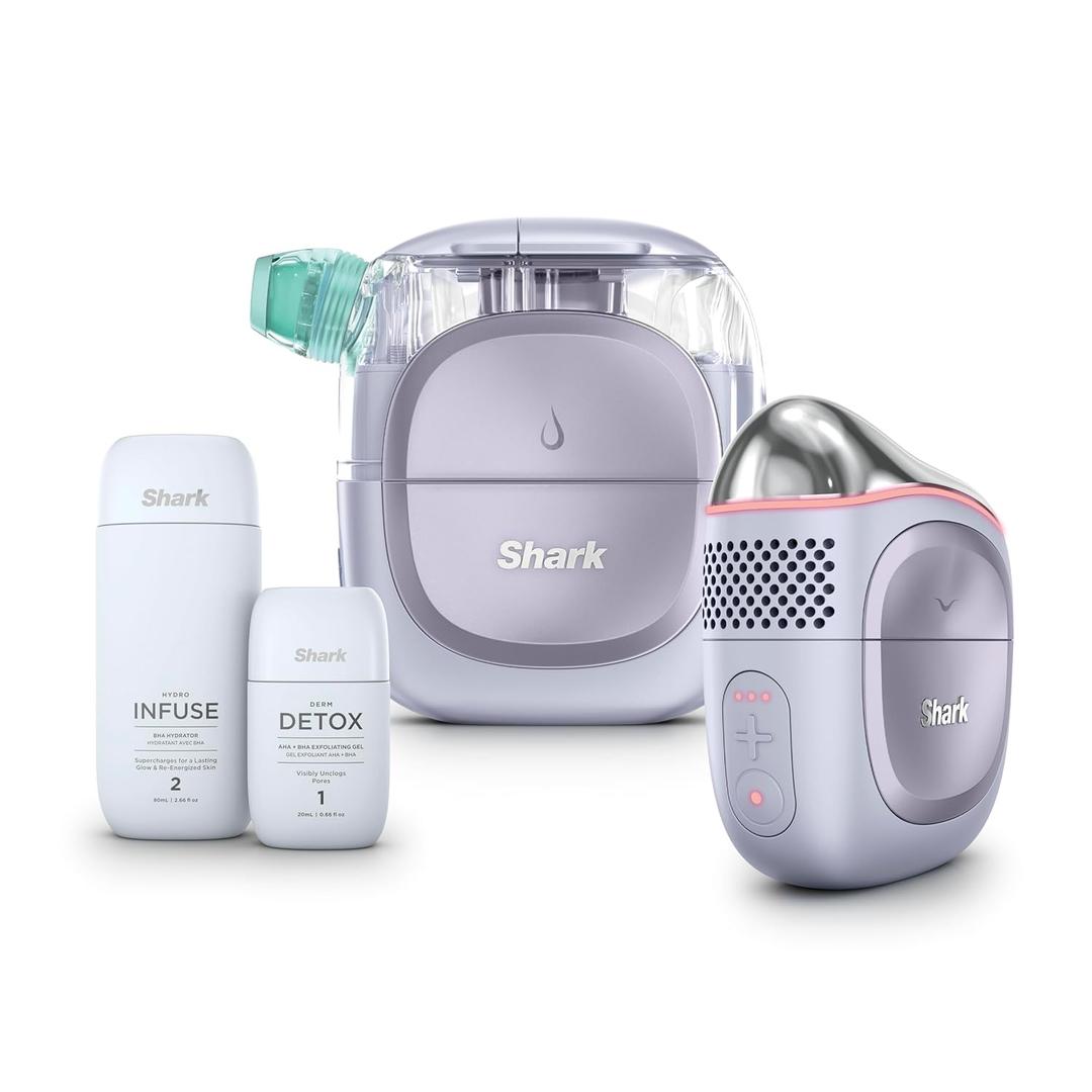 Shark FacialPro Glow at-Home Hydro-Powered Facial System with DePuffi Hot & Cold Therapy  Professional Spa Skincare Device for Pore Cleansing, Hydration, & Radiant Glow, Lilac, FH320PL