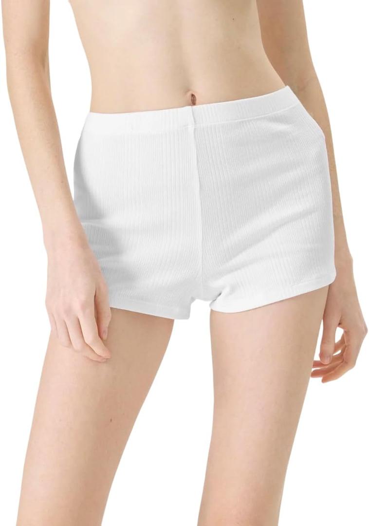 florence by mills Women's Rib Refresh Ribbed Knit Shorty Shorts