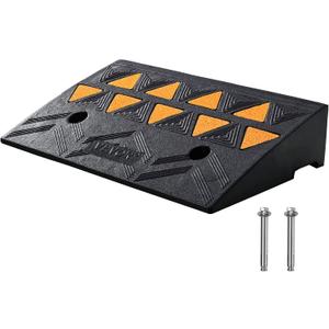 VEVOR Rubber Curb Ramp 4.25" Rise Height, 11.8" Width 19.7" Length Driveway Ramp for Curb, 15T Heavy Duty for Forklifts, Trucks, Buses, Cars, Wheelchairs, Bikes