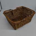 Household Essentials Woven Market Basket, Handwoven Willow Weave, Stylish Handles with Durable Metal Anchors, Classic and Versatile, Attractive, Spacious, Lightweight, Brown Stain