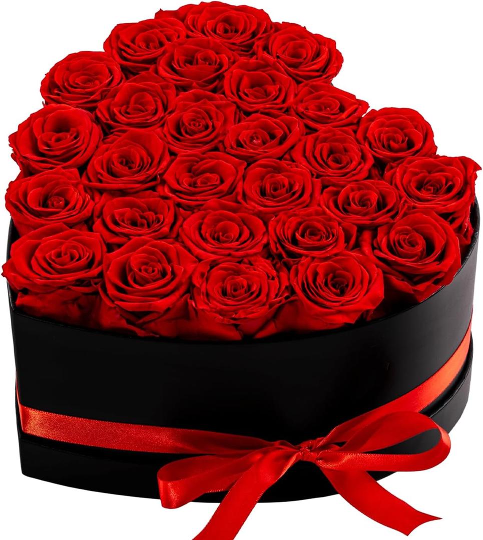 27 Forever Preserved Flowers in a Box, Vanlentines Day Gifts for Her, Eternal Roses Flowers for Delivery Prime, Birthday Gifts for Women Mom Grandma Wife (Red)