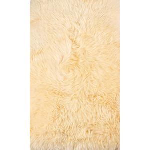 HomeRoots 2' X 3' Cream New Zealand Natural Sheepskin Rug