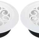 PATIKIL 8 Inch Round Air Vent, 2 Pack Adjustable Ceiling Diffuser Grill Cover ABS Louver Soffit Vent with Screen for Bathroom Kitchen Living Room, White