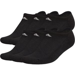 adidas Women's Athletic Cushioned 6-Pack No Show, Socks - No Show Socks for Secure Fit, Cushioned Comfort, Low Profile (Medium, Black)