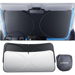 Windshield Sun Shade for Sedans, SUVs & Trucks, Fit for Toyota, Chevr, Honda, Nissan & More | Multi-Layer UV Block & Heat Insulation | Keeps Car Cool & Protects Interior, Easy Storage with Bag