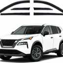 Rain Guards Window Visors 6 Piece Set for Nissan Rogue 2021 2022 2023 2024 2025 Window Deflectors, Out-Channel Vent Shades Car Accessories (for Rogue 21-25 6-Piece Chrome)