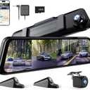 360 Degree View 4 Channel Mirror Dash Cam Detached Camera for CarsDash Cam Front and Rear Side(Left,Right),12'' Rear View Mirror Camera1080Px4,WiFi,Night Vision,GPS,Parking Monitor,Free 128GB Card