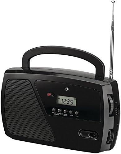 GPX, Inc. R633B Portable Shortwave AM/FM Clock Radio (Black)