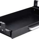 Under Desk Drawer Organizer 21" Black Upgraded with Adjustable Brackets, Sliding Pull-Out Under Table Pencil Drawer, Office Standing Desk Attachment for Workbench (Black_4 Modes)