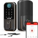 Keypad Wi-Fi Door Locks Smart: Biometric Deadbolt for Front Door, Hornbill Keyless Entry Door Lock Works with Alexa, Keyless Entry Unlock, Auto-Lock/Voice Control for New House, Oil Rubbed Bronze