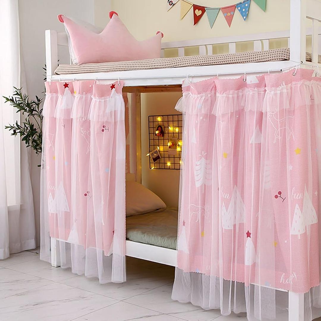 Students Dorm Bunk Bed Curtain Home Privacy Bed Shading Curtain Net Bed Cloth Dustproof Blackout Bed Canopy Bedding Curtain Students Dormitory Tent Lightproof Cloth Bedding Canopy Spread Curtain, 53.15 x 78.74 inches, Twin/Full size bed curtain