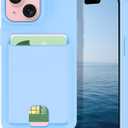 Petocase for iPhone 15 Wallet Case Card Holder Slot Slim Fit Flexible TPU Gel Rubber Soft Skin Silicone Protective Phone Case Cover for Apple iPhone 15 6.1 inch Light Blue