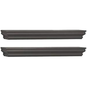MELANNCO Floating Wall Mounted Moulding Shelf Set of 2 Gray - 5238439 (Grey)