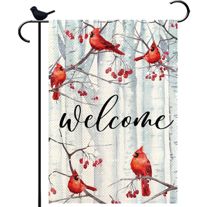 PIPISASA Welcome Winter Cardinal Holiday Christmas Garden Flag for Outside Pine Trees Red Cardinal Birds Seasonal Flag 12x18 Double Sided Farmhouse Small Yard Flags for Outdoor Yard Lawn Decoration, Pack of 4 PIPISASA Welcome Winter Cardinal Holiday Christmas Garden Flag for Outside Pine Trees Red Cardinal Birds Seasonal Flag 12x18 Double Sided Farmhouse Small Yard Flags for Outdoor Yard Lawn Decoration, Pack of 4