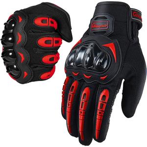 Motorcycle Gloves for Men and Women Touchscreen Guantes Para Motocicleta Hombre for Powersports BMX ATV MTB Motocross Scooter Dirt Bike Riding Gloves Motorcycle Mens Helmets Accessories(M, Red)