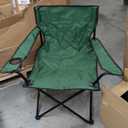 Trademark Innovations Folding Outdoor Beach Camp Chair, 18" L x 31" W x 32" H, Dark Green and blue, 2 pcs