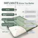 imflmats Japanese Floor Mattress Futon Mattress,3" Foldable Tatami Sleeping Pad for Adults,100% High Density Foam Comfortable Floor Mattress Queen Size 60"x 80",Ideal for Comfort and Support,Green