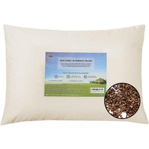 LOFE Organic Buckwheat Pillow for Sleeping - Queen Size 20''x26'', Adjustable Loft, Breathable for Cool Sleep, Cervical Support for Back and Side Sleepers(Tartary Buckwheat Hulls) (Off White(pure))