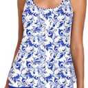 Amazon.com: Urchics Womens 2025 Tankini Swimsuits Tummy Control Flowy Swimwear Two Piece Bathing Suits Swim Tank Top with Boyshorts Royal Blue Floral S : Clothing, Shoes & Jewelry