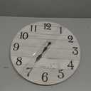 Rustic Off White Wood Wall Clock 10in Battery Operated Non-Ticking Wall Clock, Rustic Country Style Wall Clocks for Bedroom, Bathroom, Living Room, Home Office, School (Ss-17)