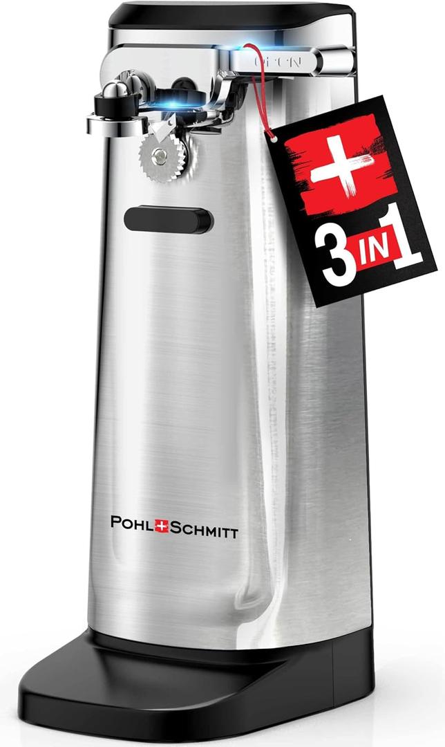 POHL SCHMITT Electric Can Opener with Knife Sharpener and Bottle Opener