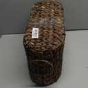 StorageWorks Bathroom Toilet Paper Storage Holder with Lid, Wicker Toilet Paper Basket for 6 Regular Rolls, Slim Basket Organizer with Handles, Water Hyacinth Storage Baskets for Bathroom, Brown